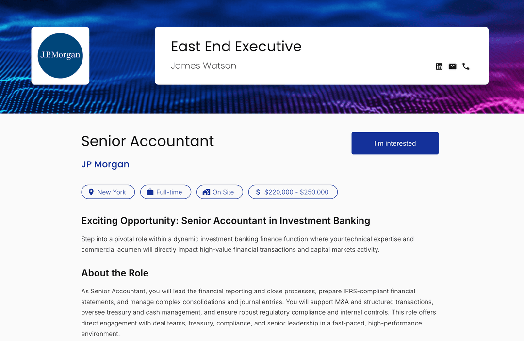 A branded Floats job ad webpage