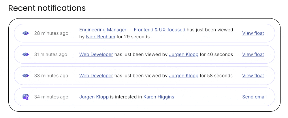 Float notifications demo